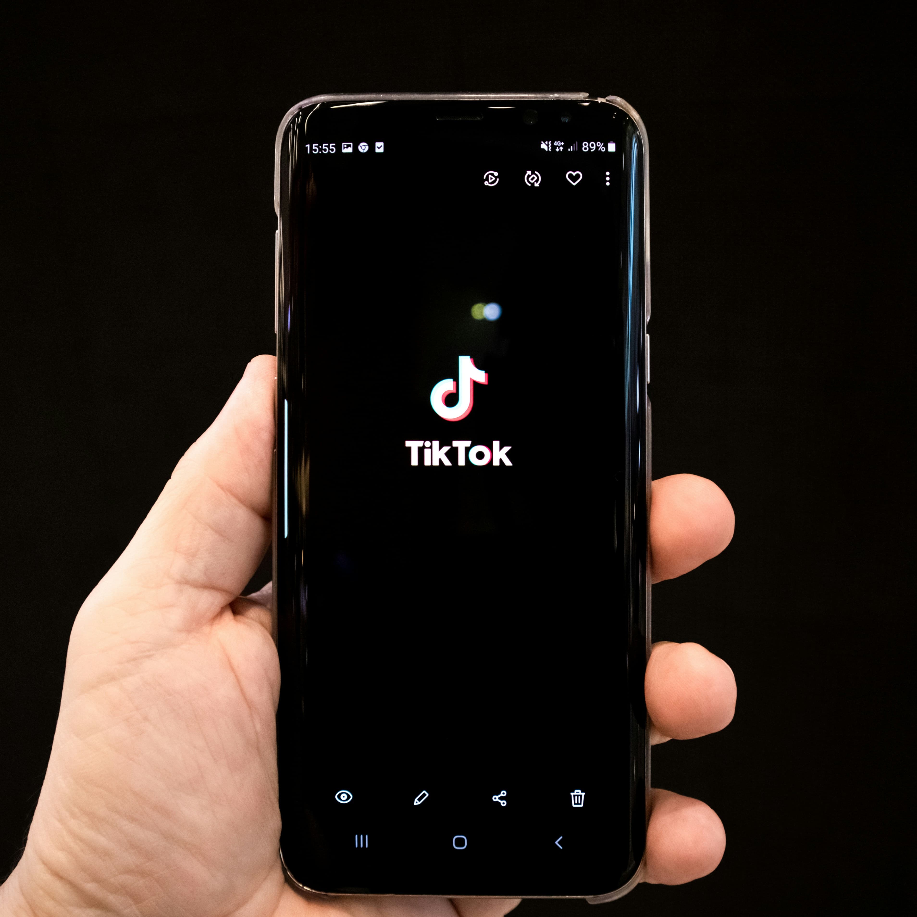 TikTok running on an iphone