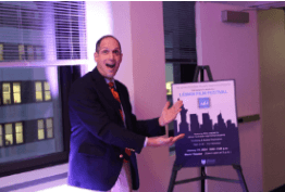 Dr. L celebrating the film festival.